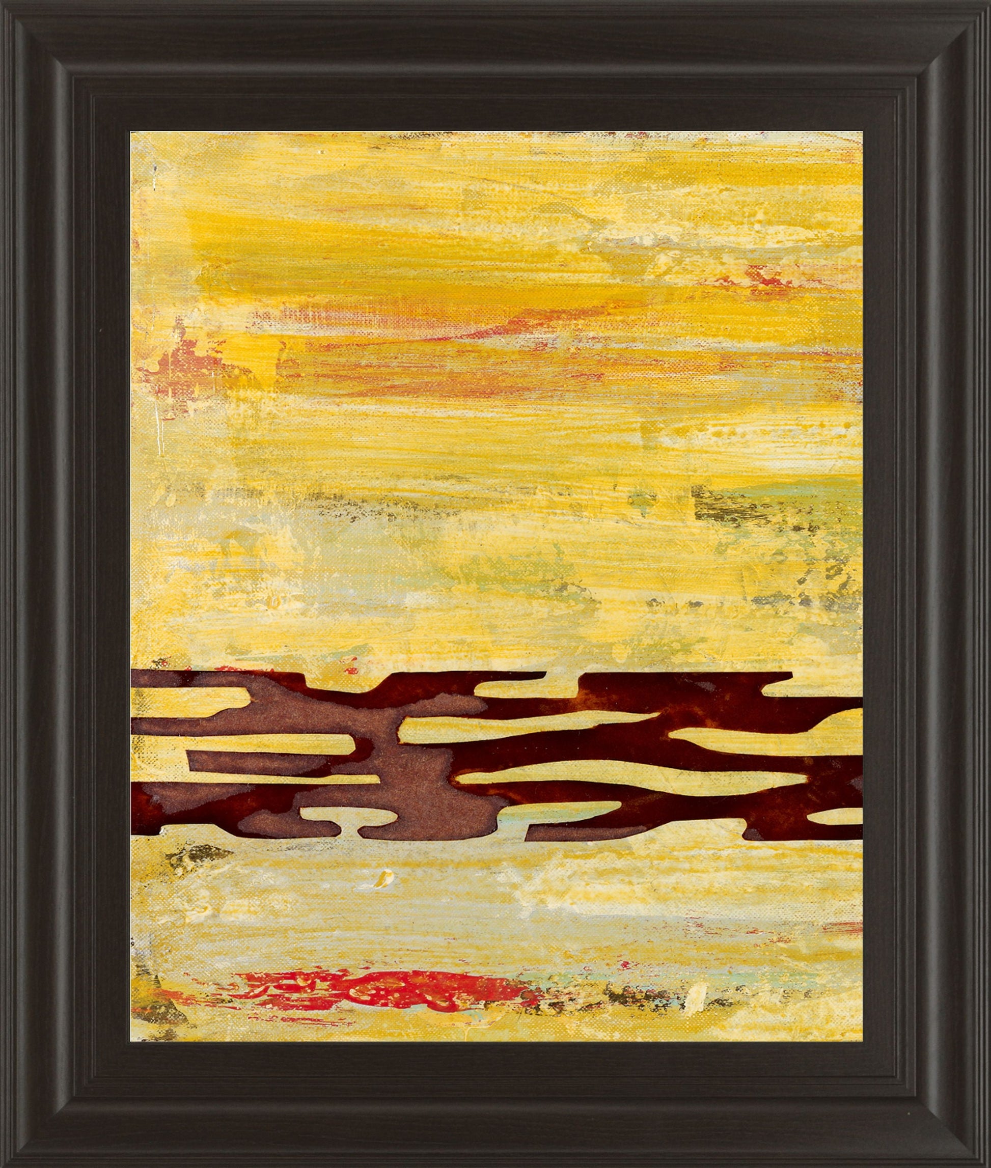 Tire Mark I By Natalie Avondet - Framed Print Wall Art - Yellow Classy Art