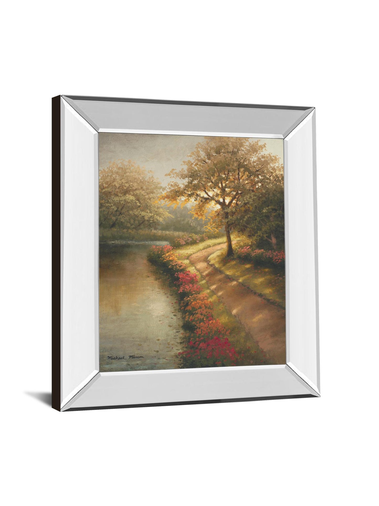 Morning Light I By Michael Marcon - Mirror Framed Print Wall Art - Dark Brown Classy Art