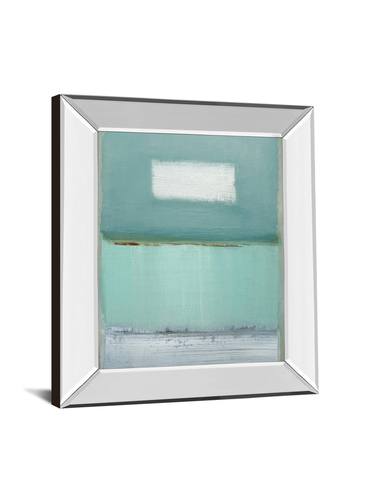 Azure 1 By Caroline Gold - Mirror Framed Print Wall Art - Blue Classy Art