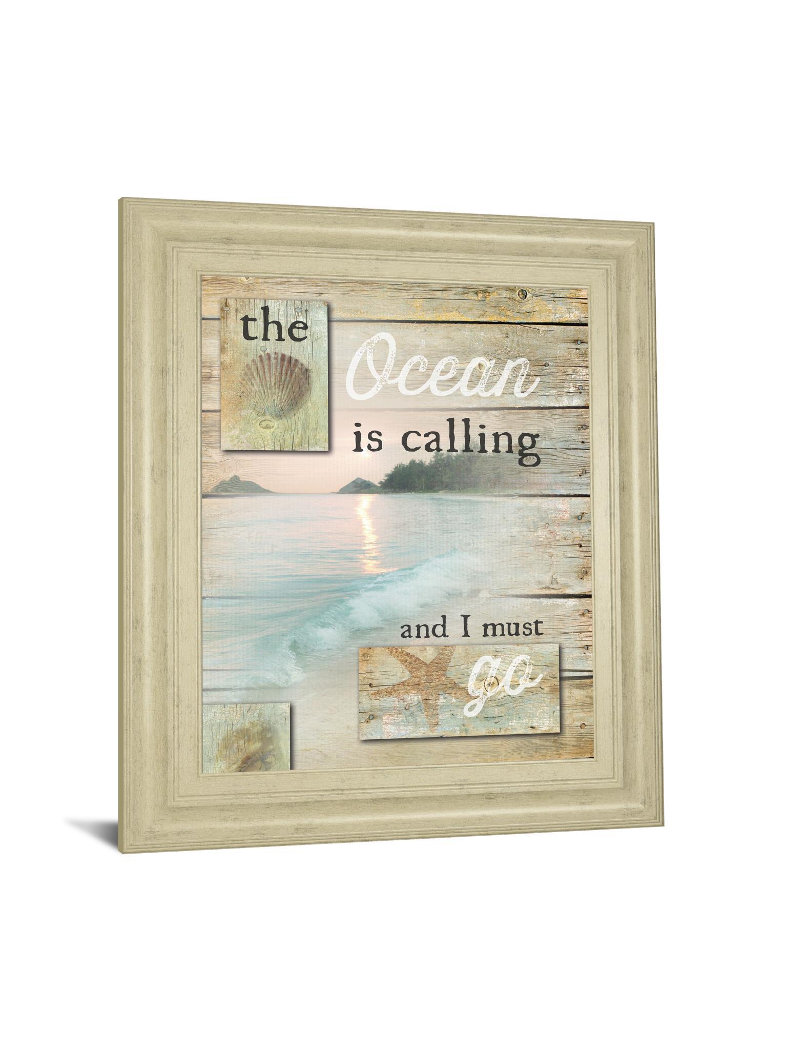 The Ocean Is Calling By Marla Rae - Framed Print Wall Art - Pearl Silver Classy Art