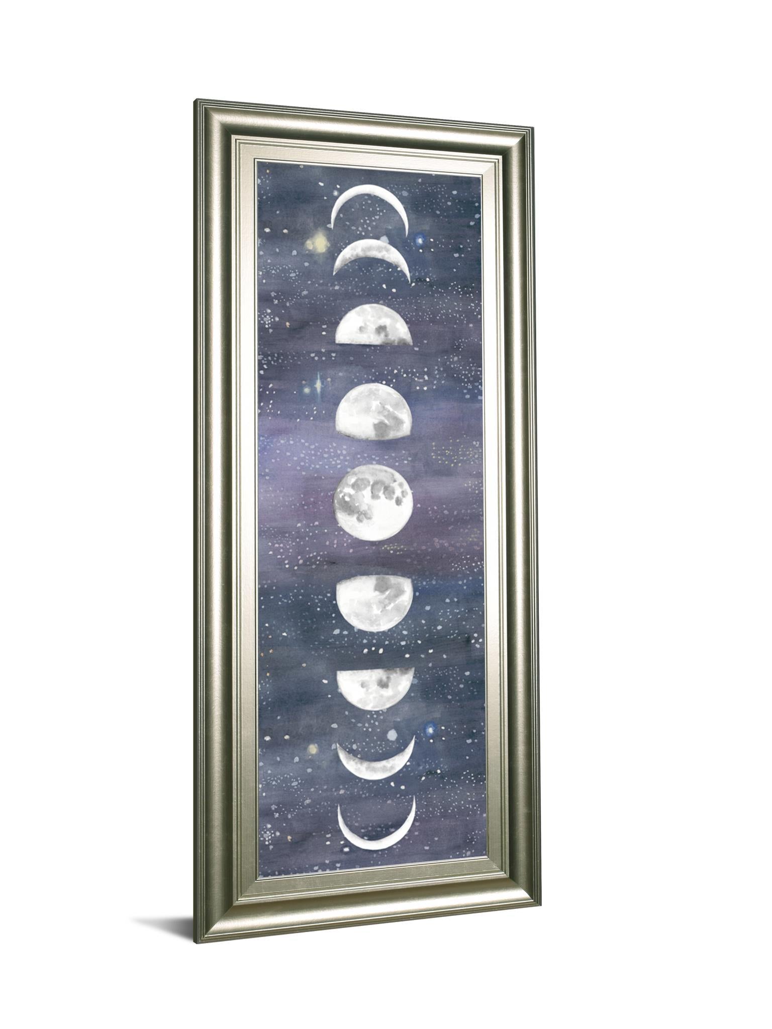 Moon Chart Il By Naomi Mccavitt - Framed Print Wall Art - Blue Classy Art