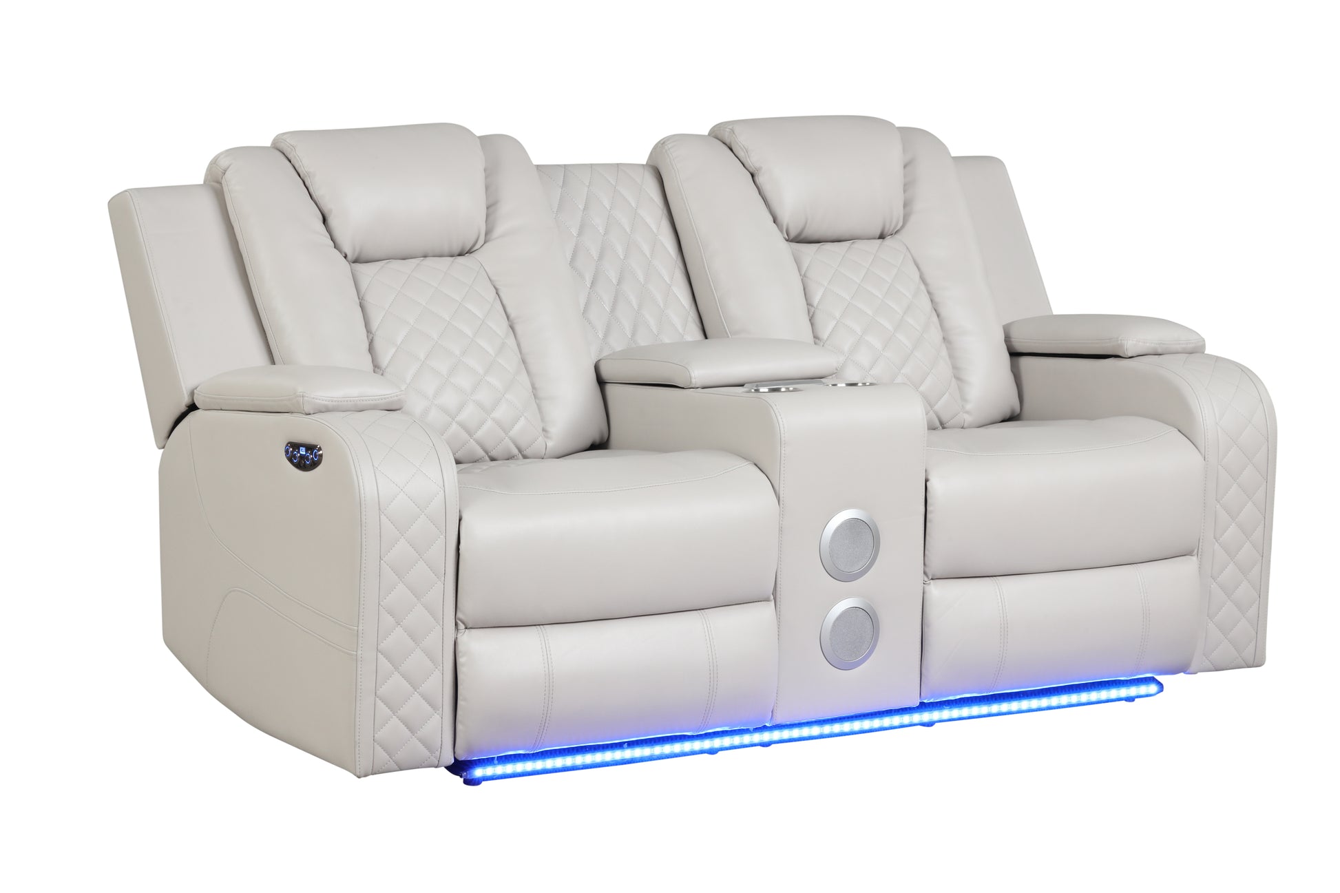 Benz LED & Power Recliner 2 PC Made With Faux Leather in Ice House to Home Furnishings LLC