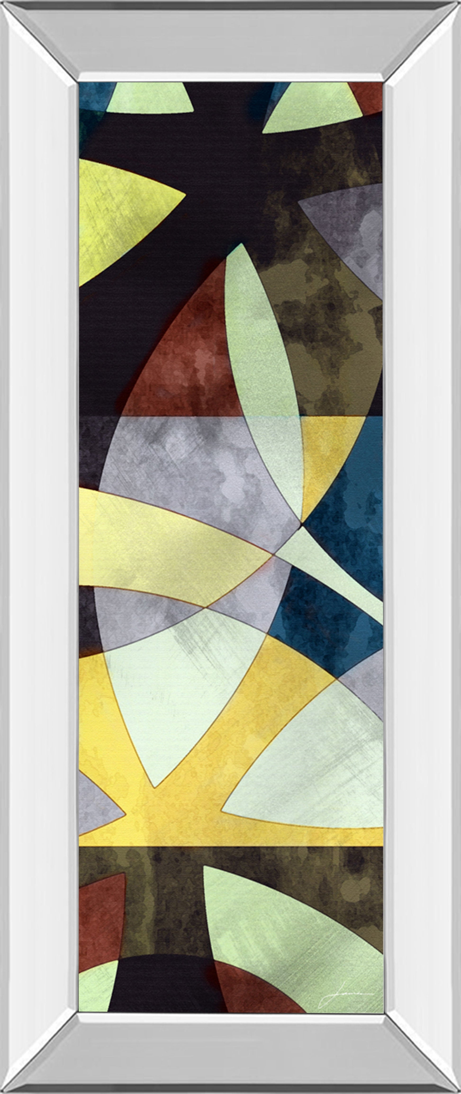 Elliptic Path I By James Burghardt - Mirror Framed Print Wall Art - Yellow Classy Art