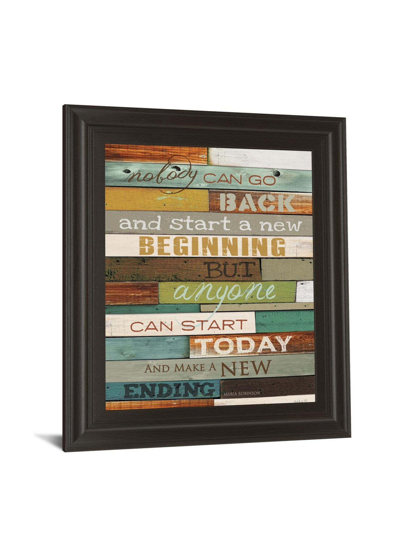 Make A New Ending By Marla Rae Motivational - Framed Print Wall Art - Dark Brown Classy Art