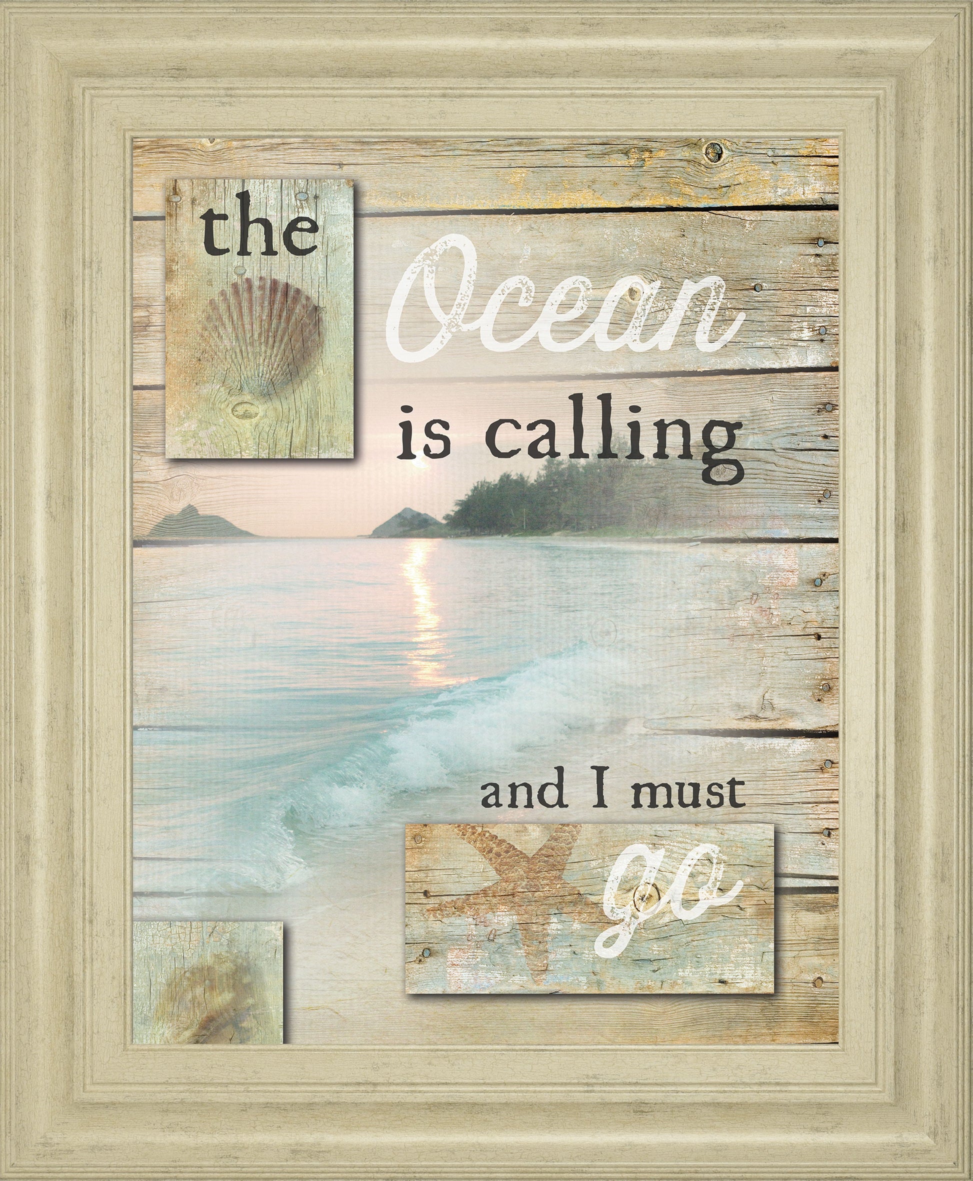 The Ocean Is Calling By Marla Rae - Framed Print Wall Art - Pearl Silver Classy Art