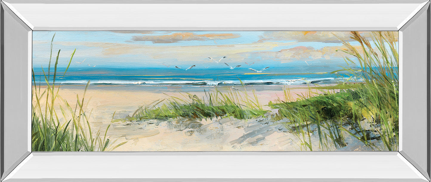 Catching The Wind Il By Sally Swatland - Mirror Framed Print Wall Art - Blue Classy Art