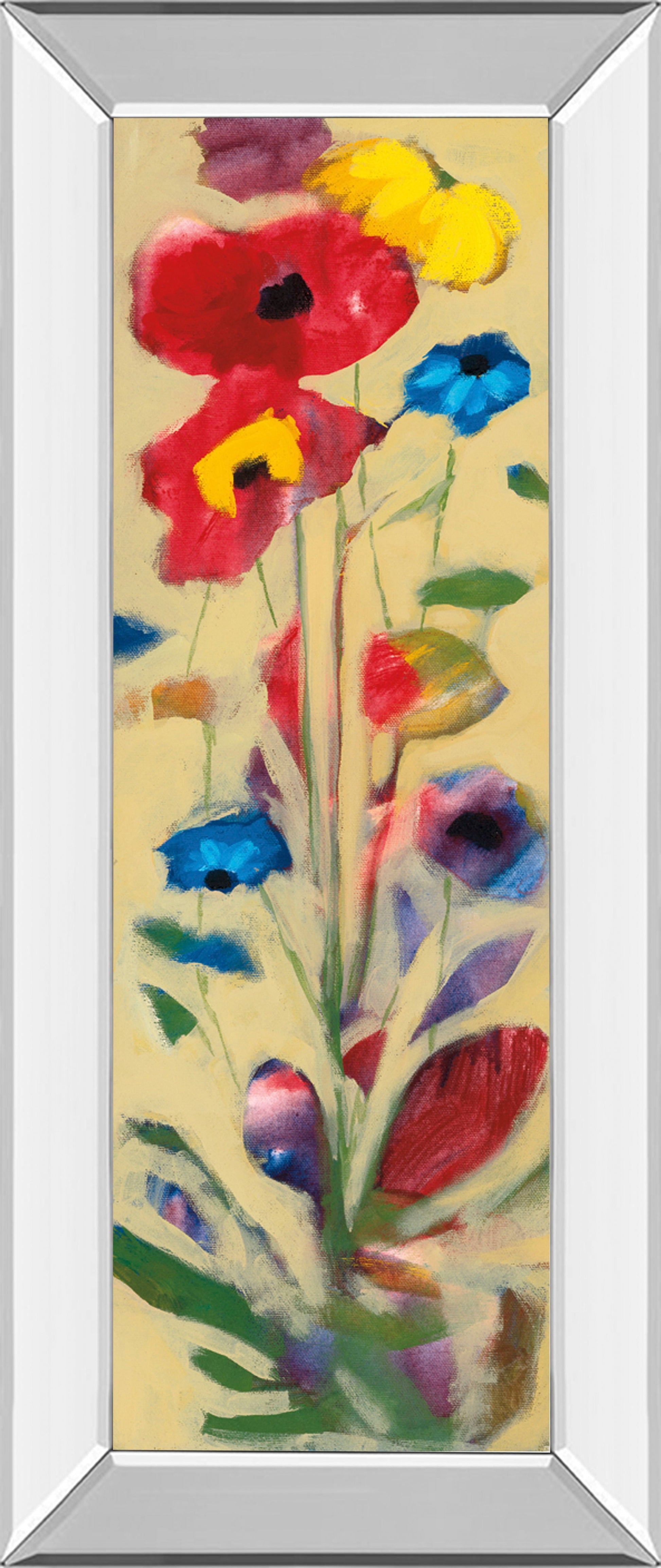 Wildflower I By Jennifer Zybala - Mirror Framed Print Wall Art - Red Classy Art