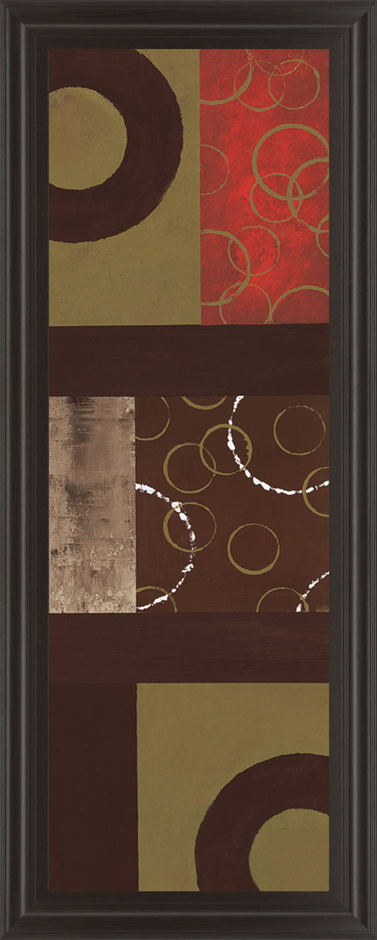 Mix N' Match I By Earl Kaminsky - Framed Print Wall Art - Dark Brown Classy Art