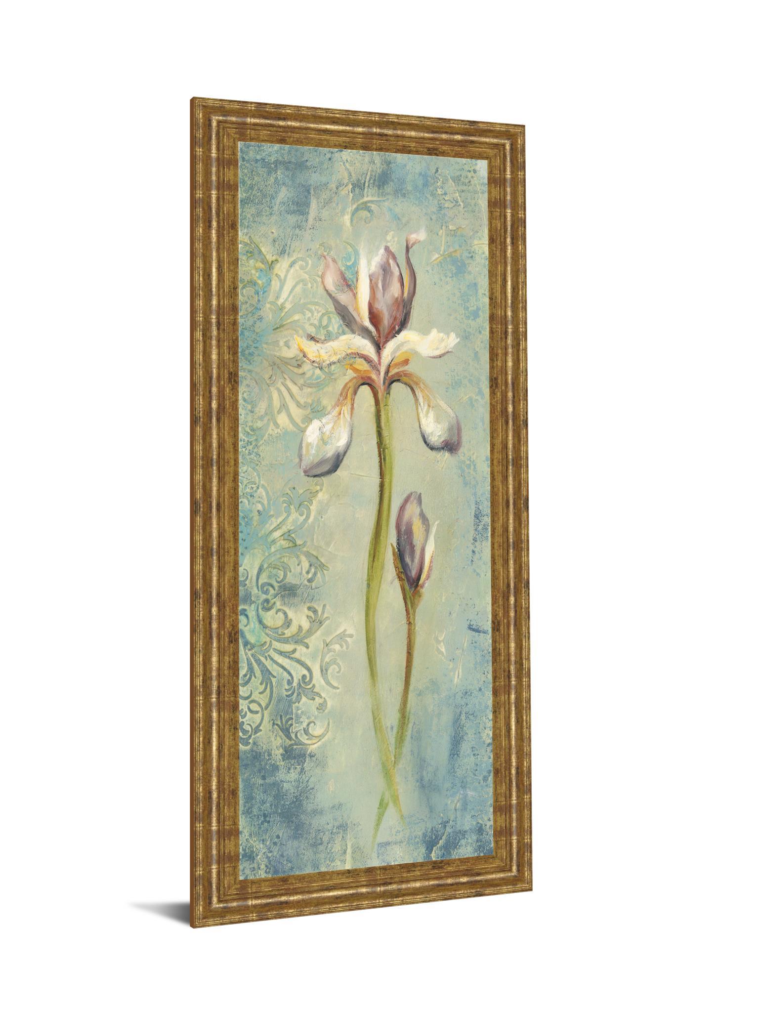 Floral Xi By Lee Hazel - Framed Print Wall Art - Blue Classy Art