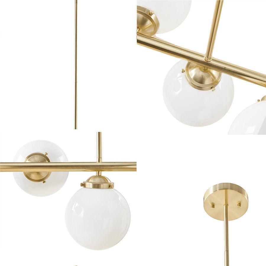 5-Light Chandelier with Frosted Glass Globe Bulbs Gold II151-0133 Olliix.com