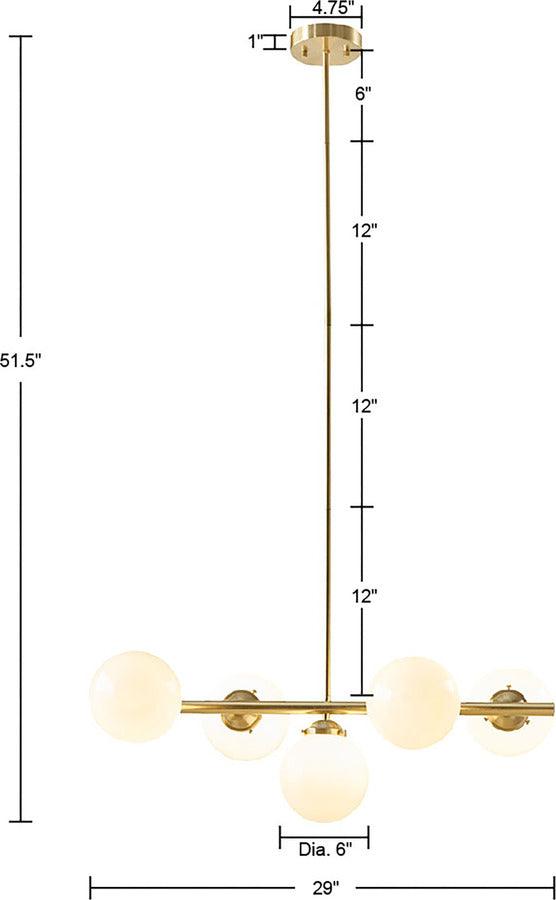 5-Light Chandelier with Frosted Glass Globe Bulbs Gold II151-0133 Olliix.com