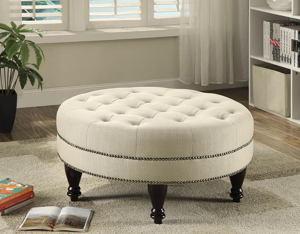 Traditional Round Cocktail Ottoman Coaster Z2 Premium