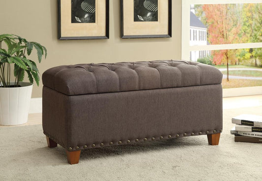 Tufted Mocha Storage Bench Coaster Z2 Premium