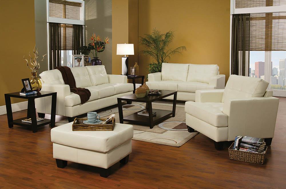 Samuel Transitional Cream Loveseat Coaster Z2 Premium