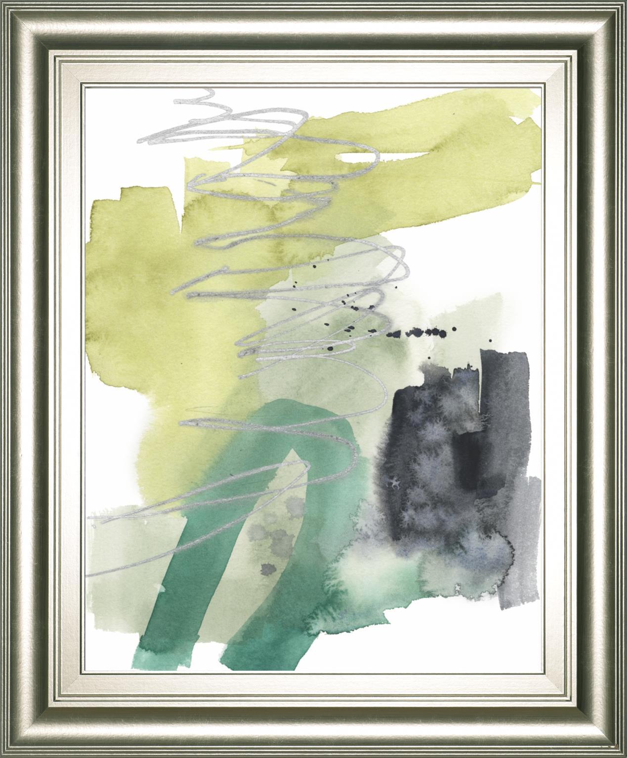 22x26 Graffiti Green II By Jennifer Goldberger - Green Classy Art