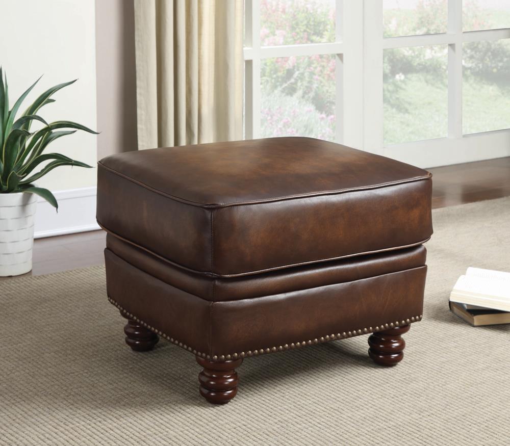 Montbrook Traditional Hand Rubbed Brown Ottoman Coaster Z2 Premium