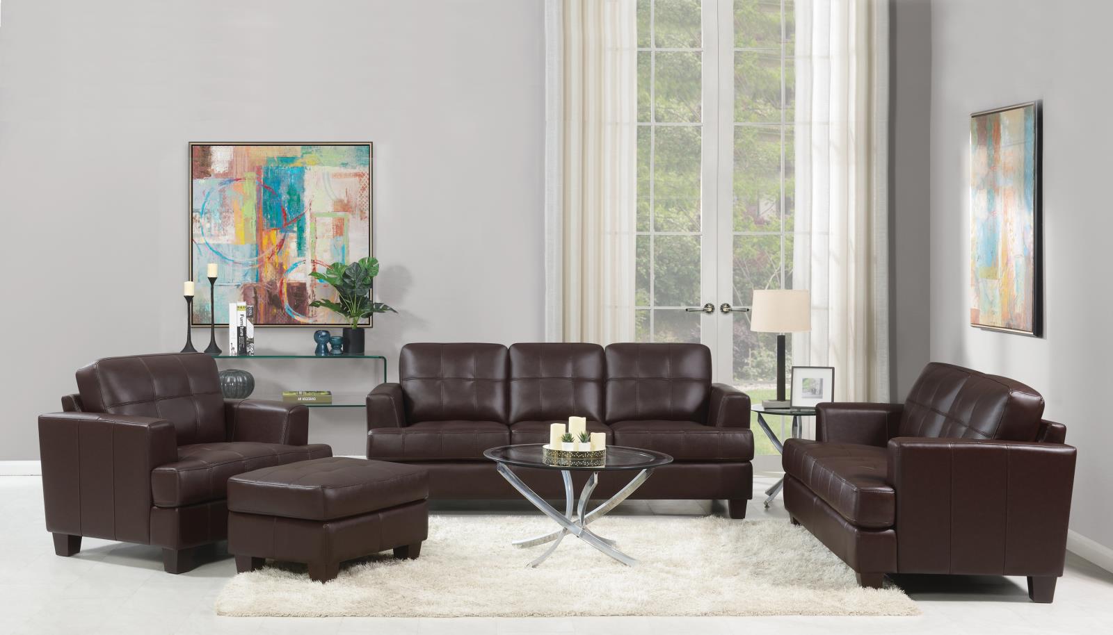 Samuel Transitional Brown Two-Piece Living Room Set Coaster Z2 Premium