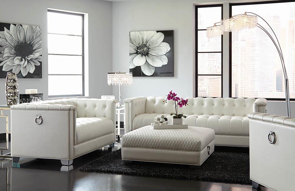 Chaviano Contemporary White Sofa Coaster Z2 Premium