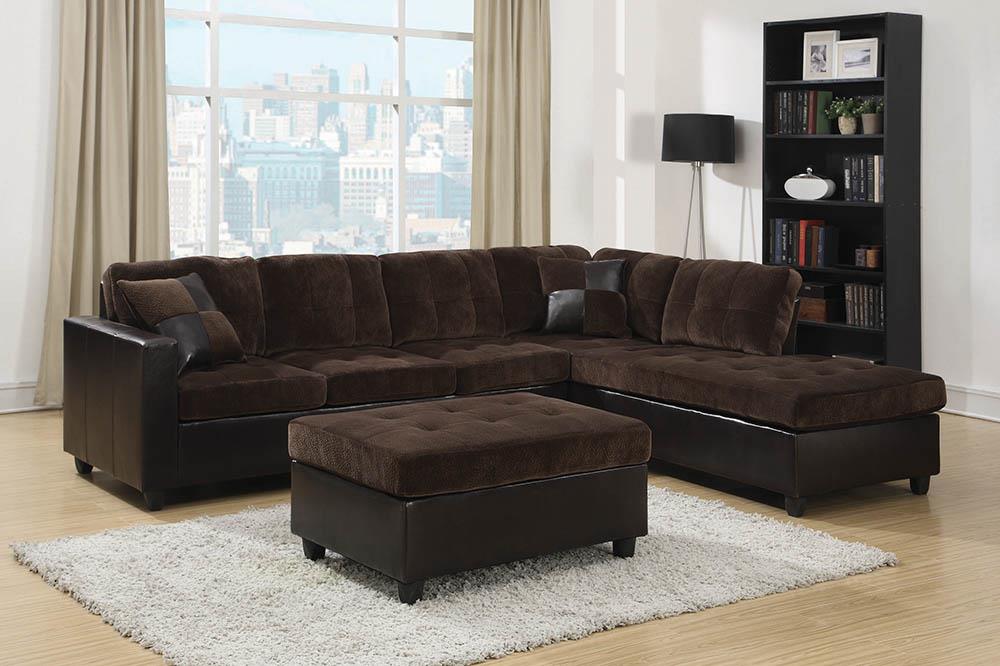 Mallory Casual Dark Chocolate Sectional Coaster Z2 Premium