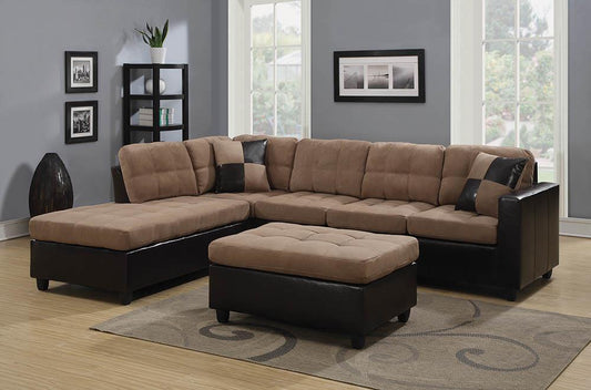 Mallory Casual Tan Sectional Coaster Z2 Premium