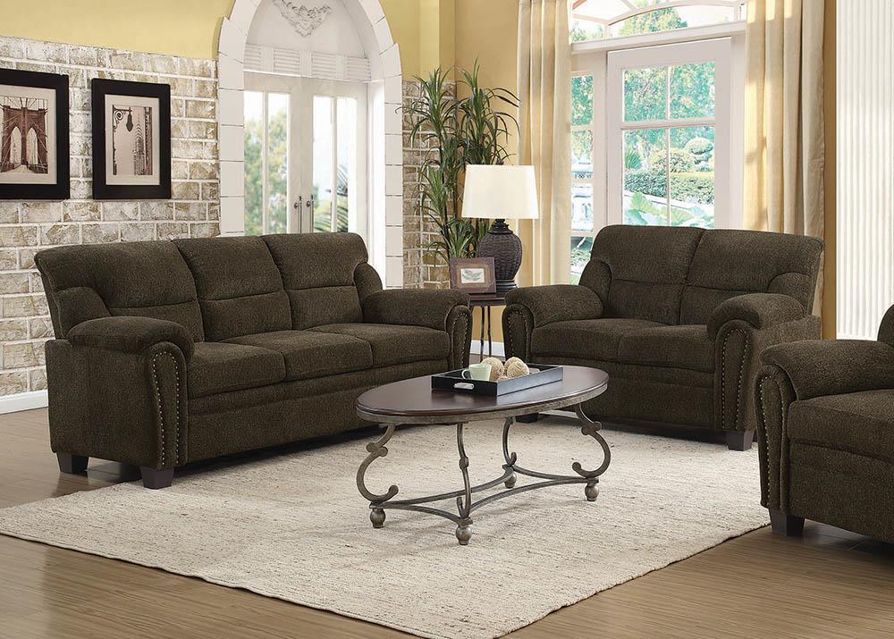 Clemintine Brown Two-Piece Living Room Set Coaster Z2 Premium