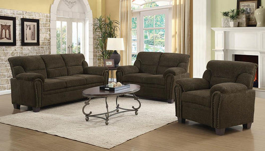 Clemintine Brown Three-Piece Living Room Set Coaster Z2 Premium