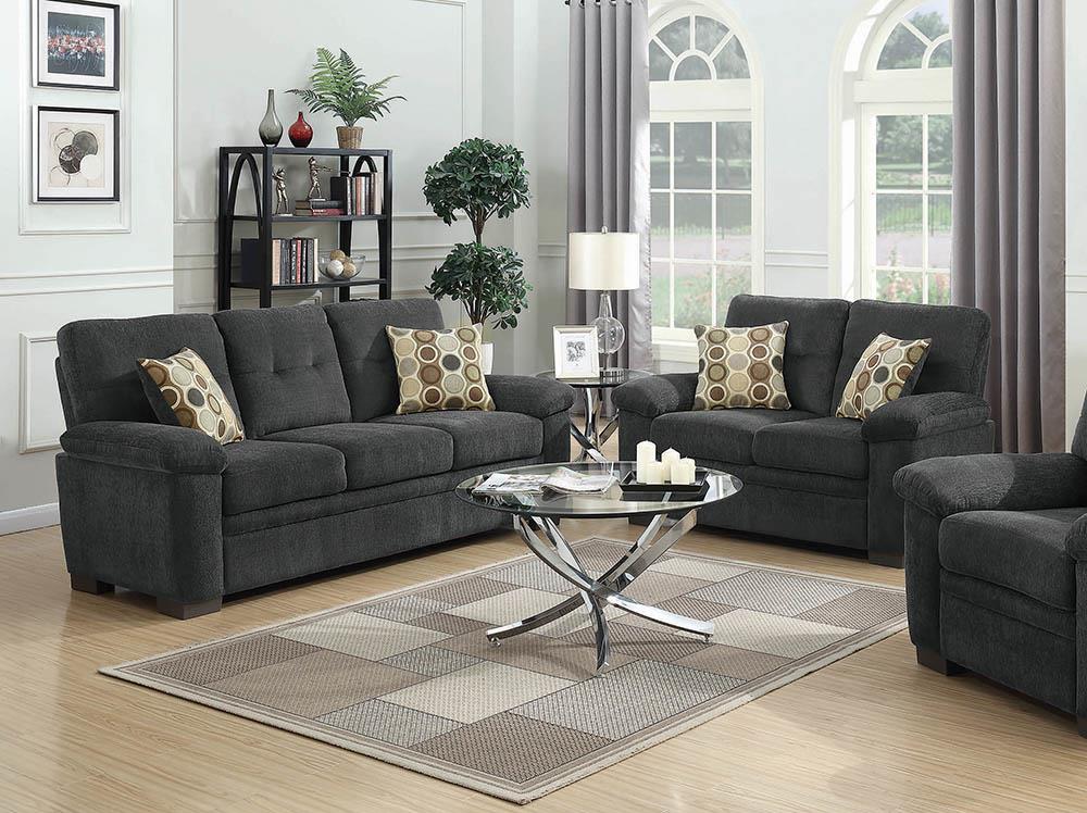 Fairbairn Casual Charcoal Two-Piece Living Room Set Coaster Z2 Premium