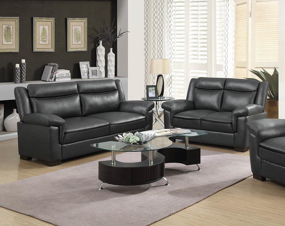 Arabella Brown Faux Leather Two-Piece Living Room Set Coaster Z2 Premium