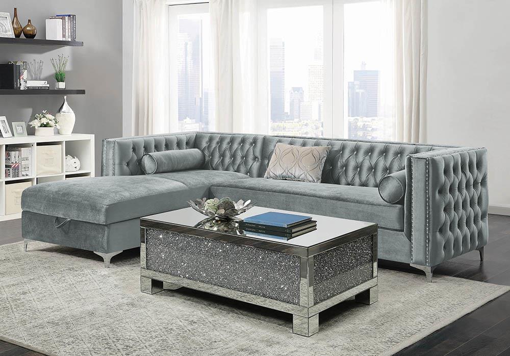 Bellaire Contemporary Silver and Chrome Sectional Coaster Z2 Premium