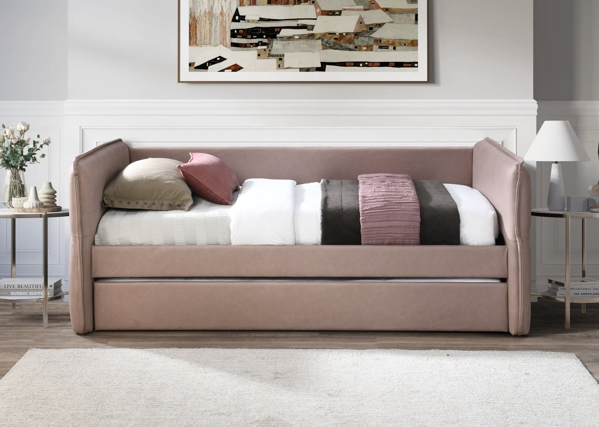 Trina Upholstered Trundle Bed Bernards Furniture