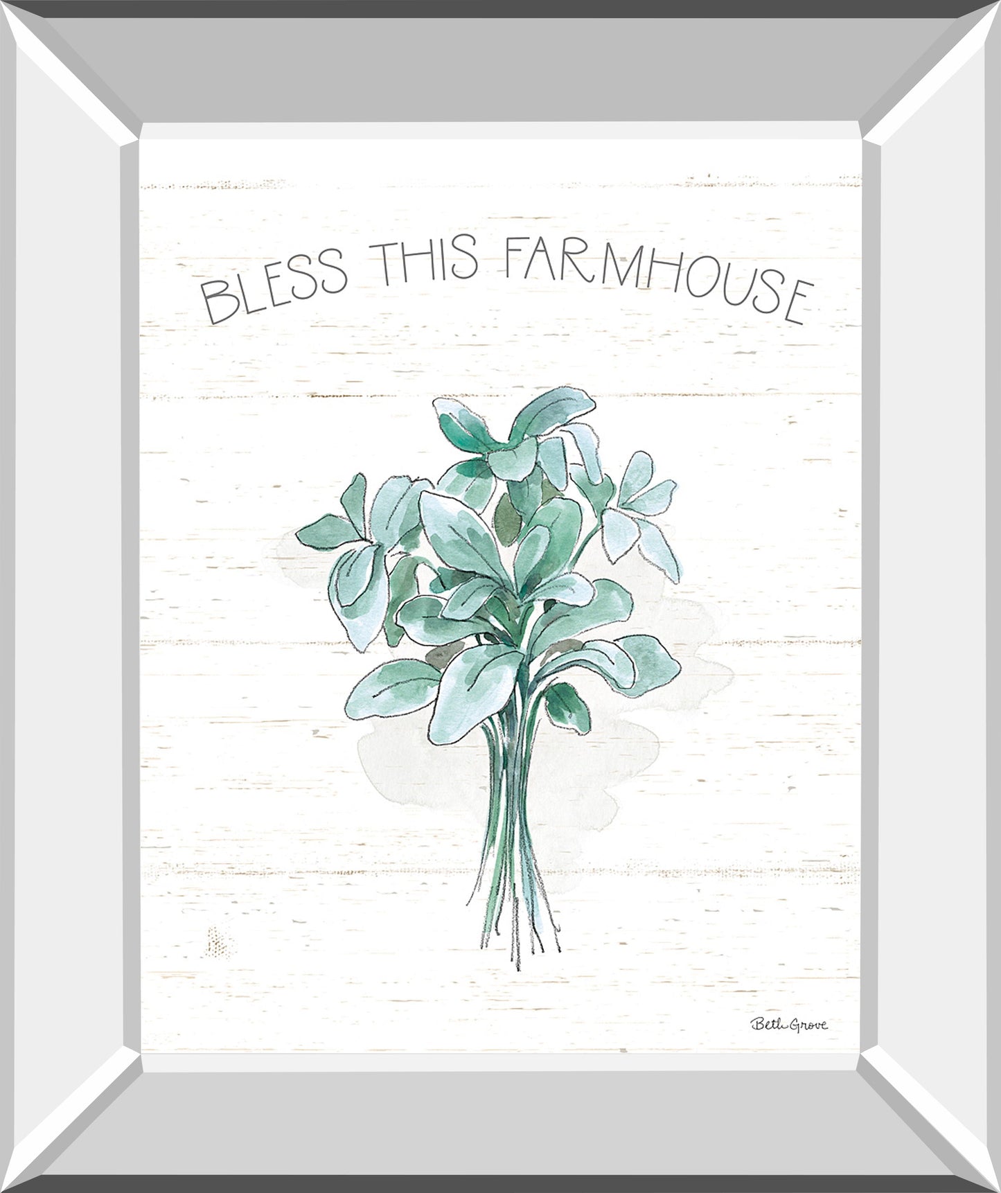 Farmhouse Cotton VI By Beth Grove - Mirror Framed Print Wall Art - White Classy Art