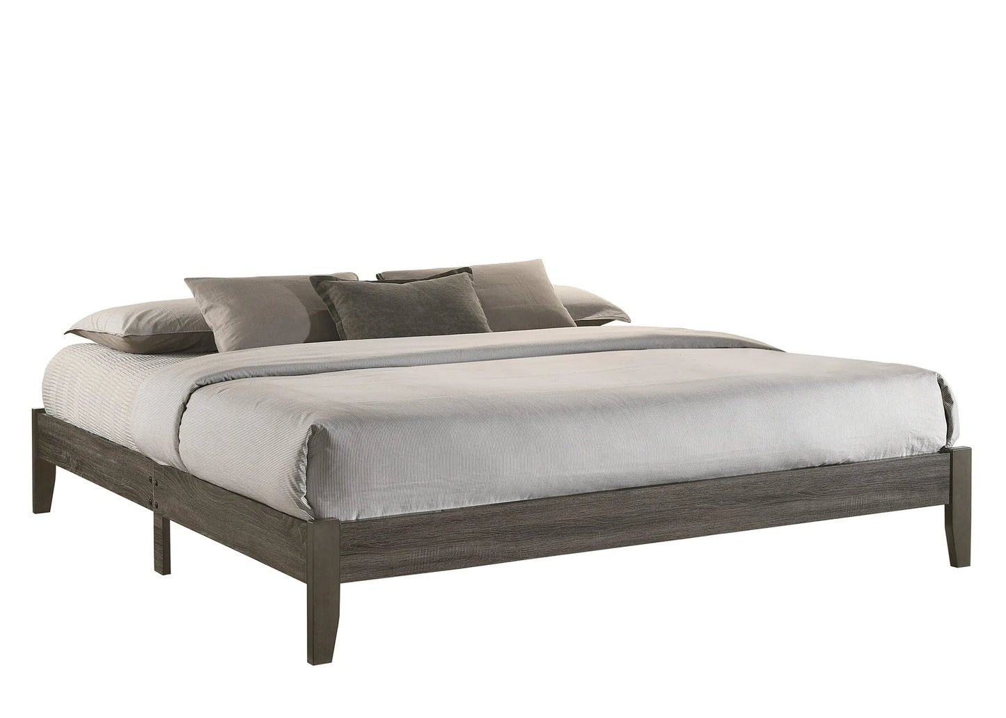 Skyler Gray King Platform Bed Crown Mark