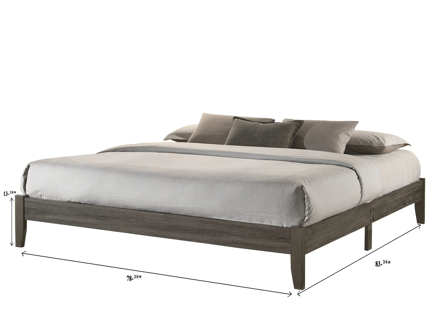 Skyler Gray King Platform Bed Crown Mark