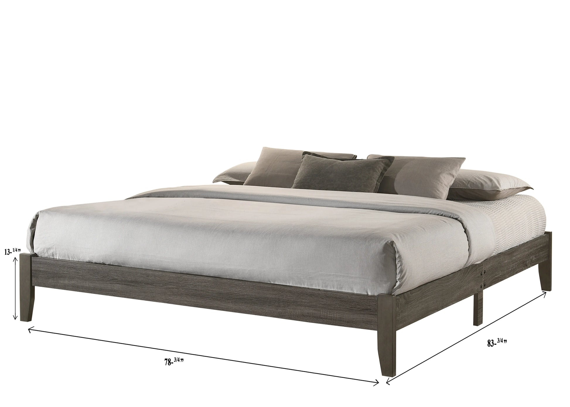 Skyler Gray King Platform Bed Crown Mark