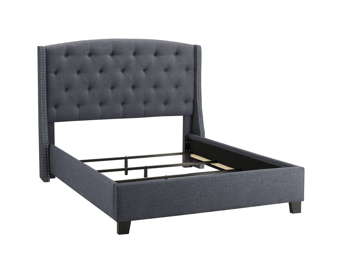 Eva Gray King Upholstered Bed Crown Mark