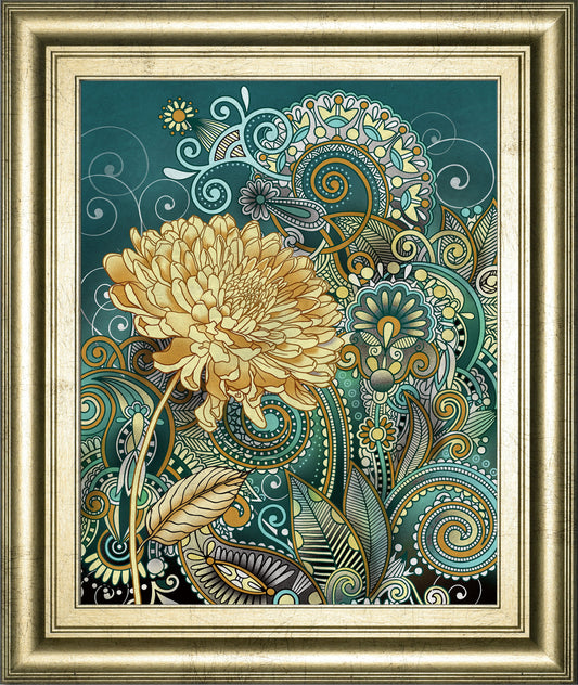 Inspired Blooms 1 By Conrad Knutsen - Framed Print Wall Art - Green Classy Art