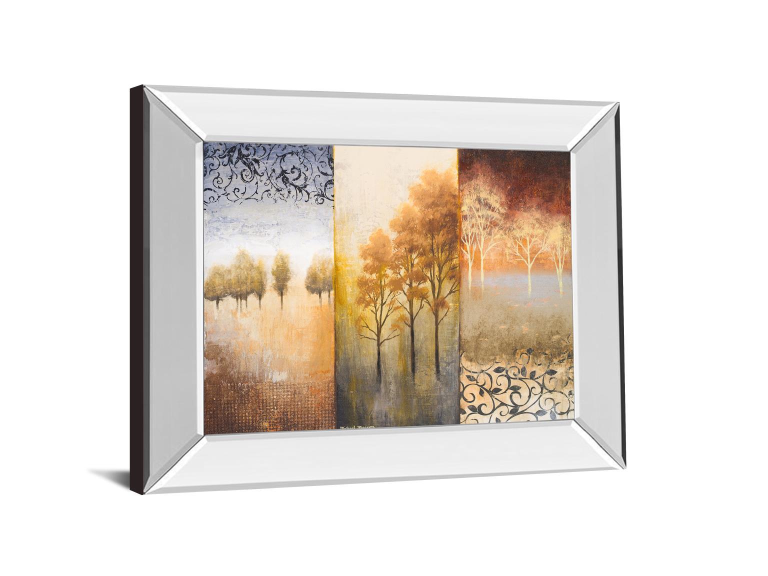 Lost In Trees Il By Michael Marcon - Mirror Framed Print Wall Art - Yellow Classy Art