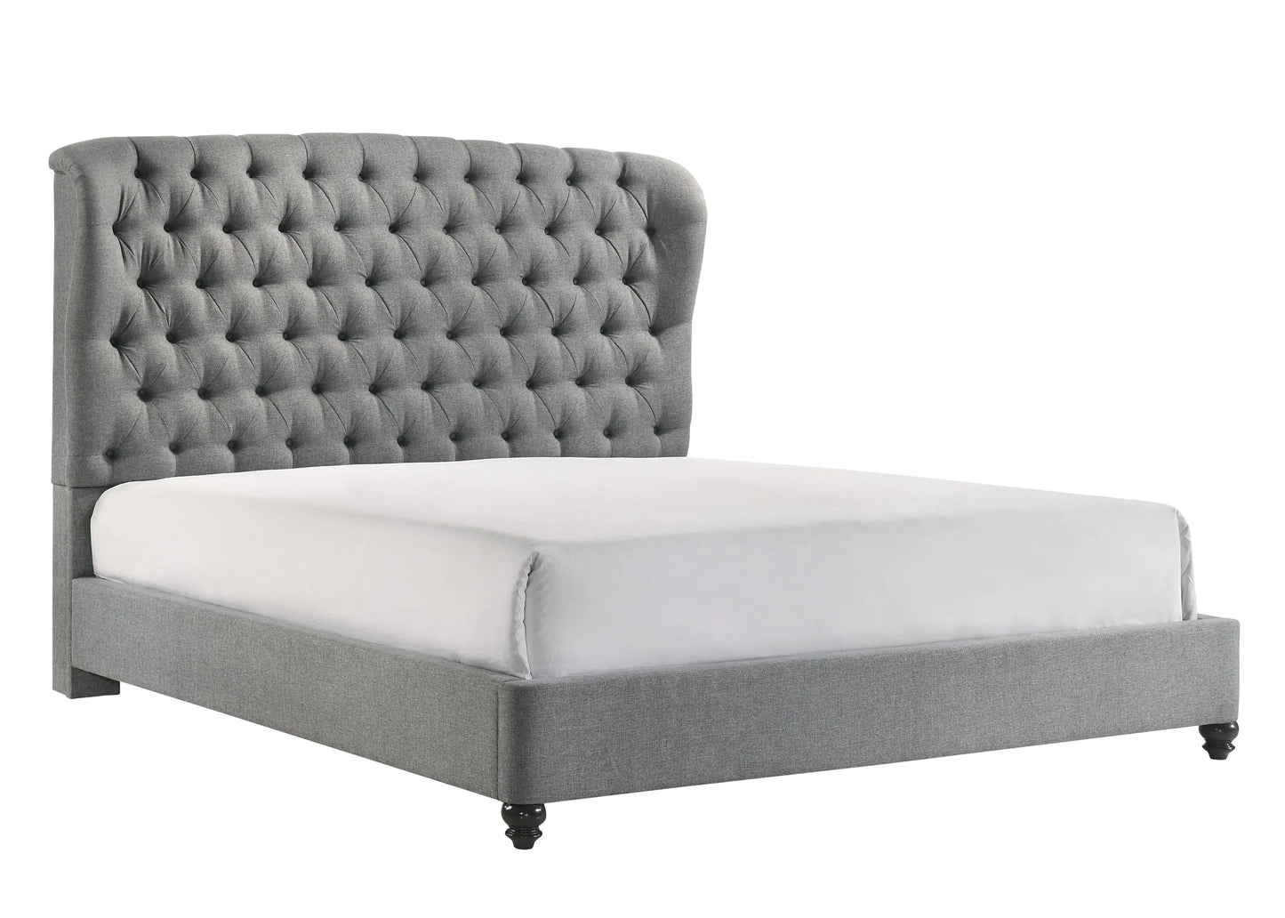 Linda Gray King Upholstered Panel Bed Crown Mark