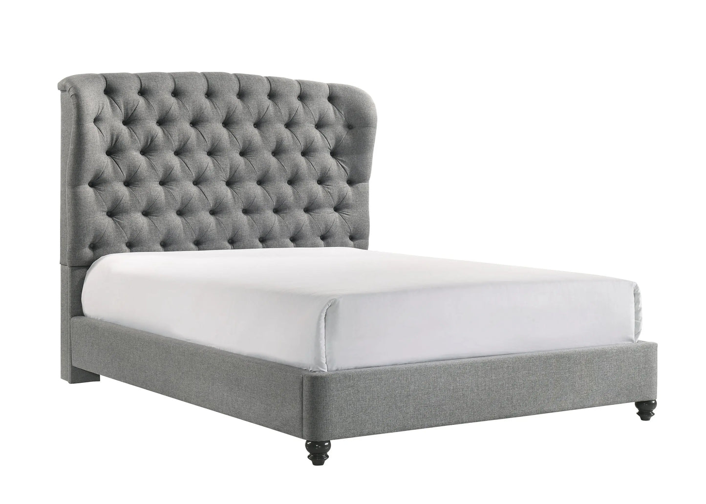 Linda Gray Queen Upholstered Panel Bed Crown Mark