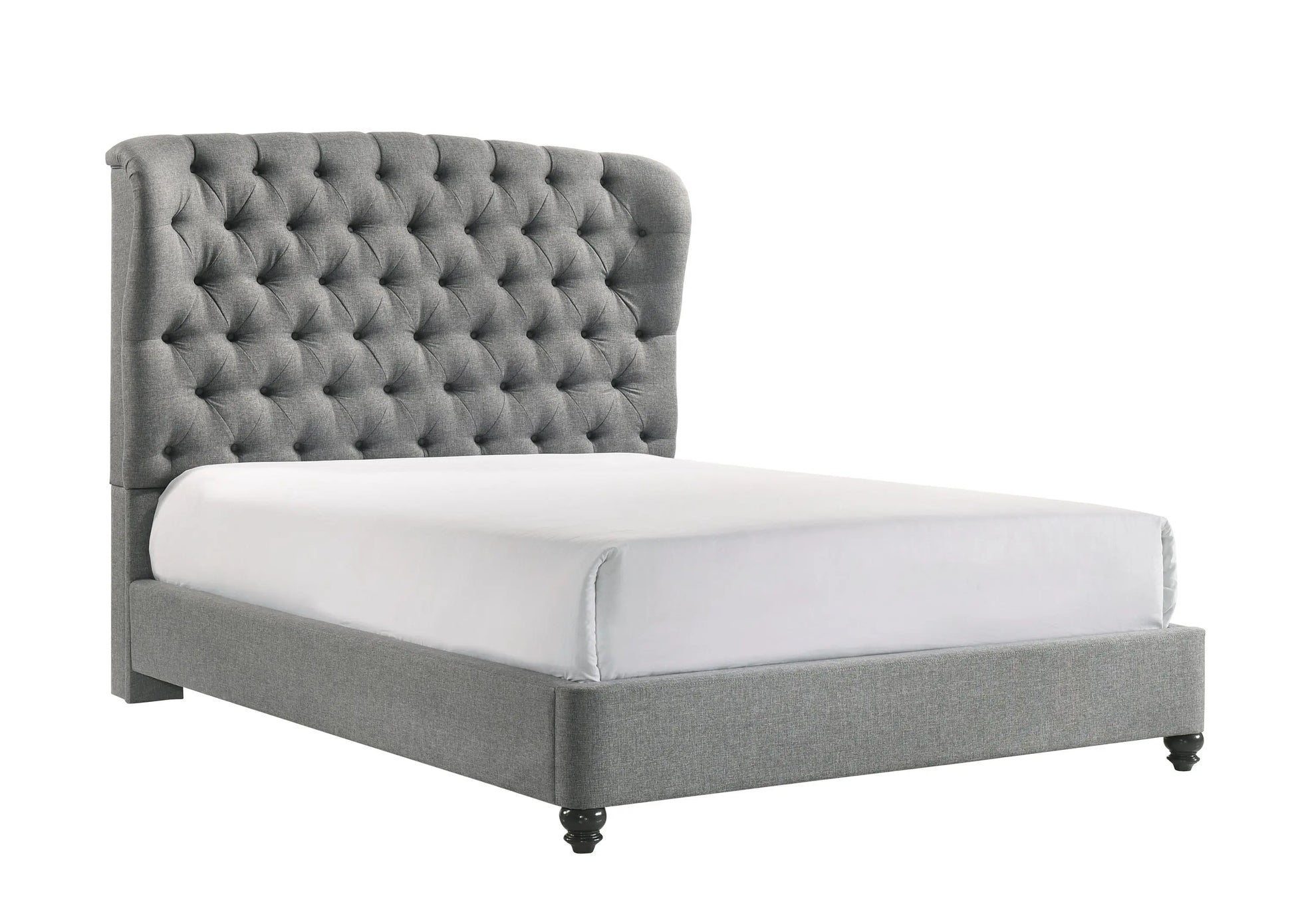 Linda Gray Queen Upholstered Panel Bed Crown Mark