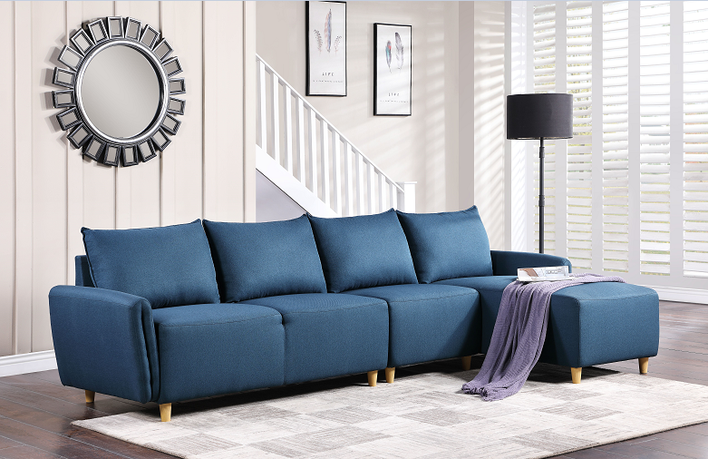 Marcin Gray Fabric Sectional Sofa ACME East