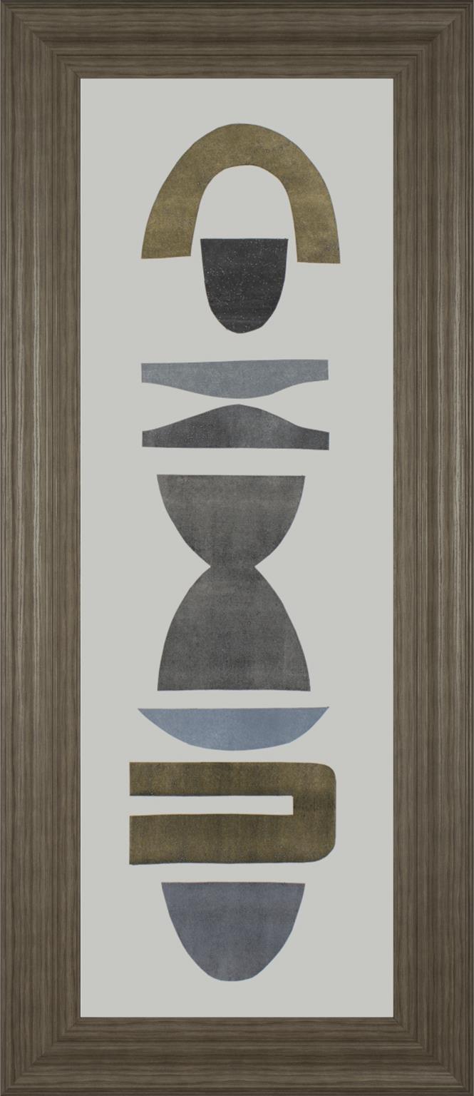 18x42 Neutral Totems VI By Rob Delamater - Dark Gray Classy Art