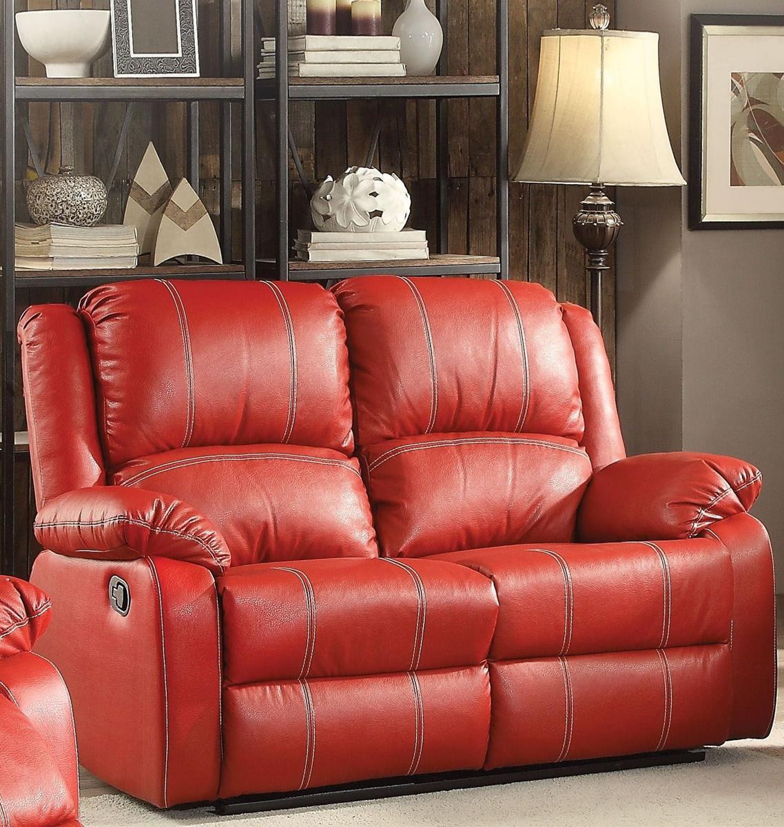 Acme Furniture Zuriel Motion Loveseat in Red 52151 ACME East