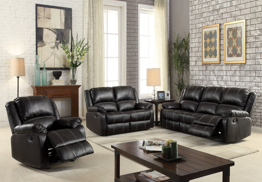 Zuriel Black PU Sofa (Motion) ACME East