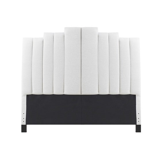 Channel Tufted Queen Headboard Ivory Queen Olliix.com