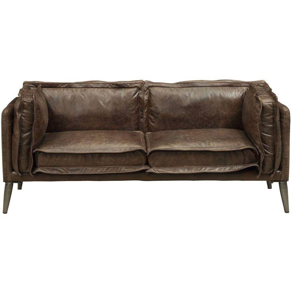 Acme Furniture Porchester Loveseat in Distress Chocolate 52481 ACME East