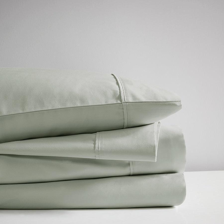 525 Thread Count Cotton Blend Sheet Set Blue Queen Olliix.com