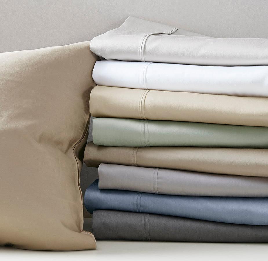 525 Thread Count Cotton Blend Sheet Set Blue Queen Olliix.com