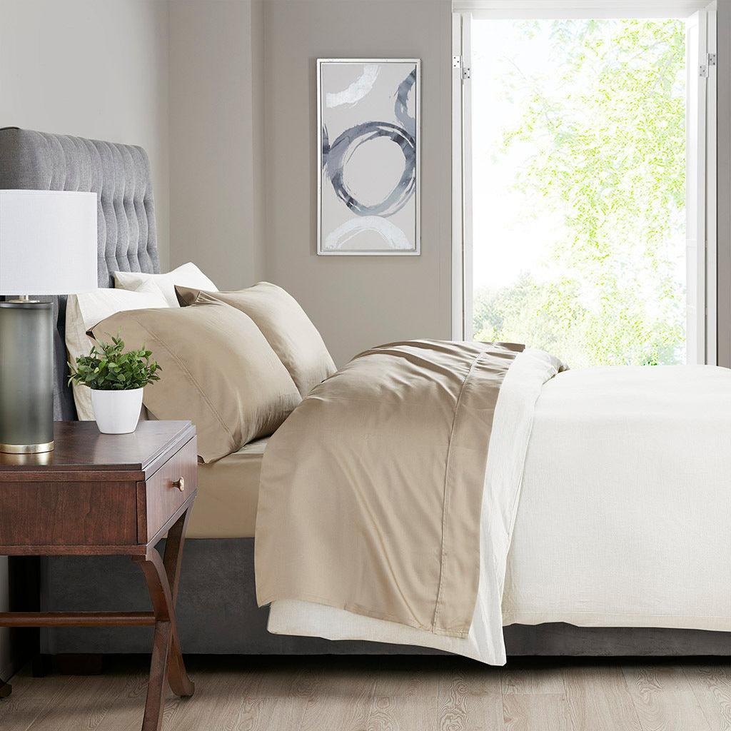 525 Thread Count Full Sheet Set Khaki Olliix.com