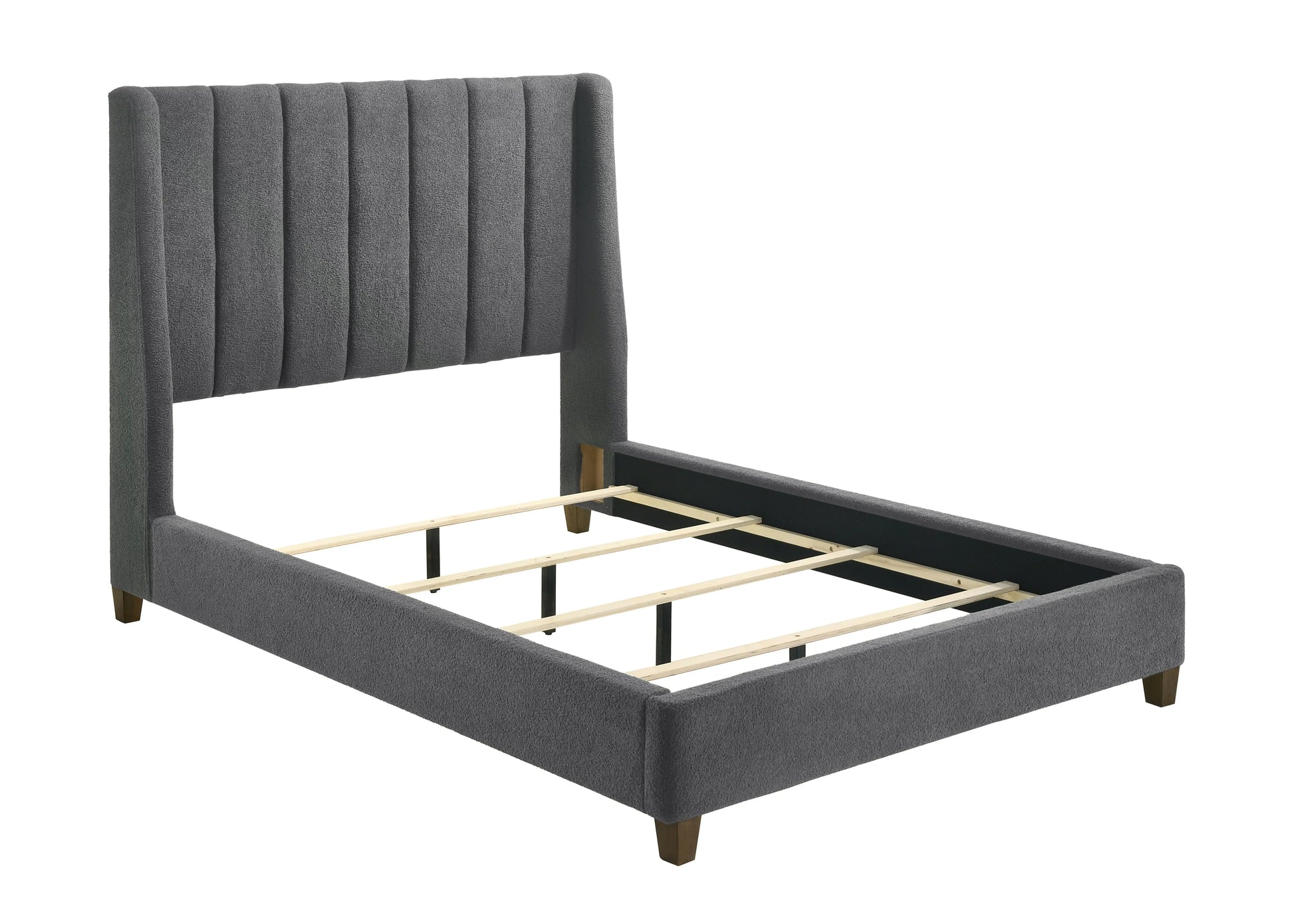 Agnes Charcoal Boucle King Upholstered Bed Crown Mark